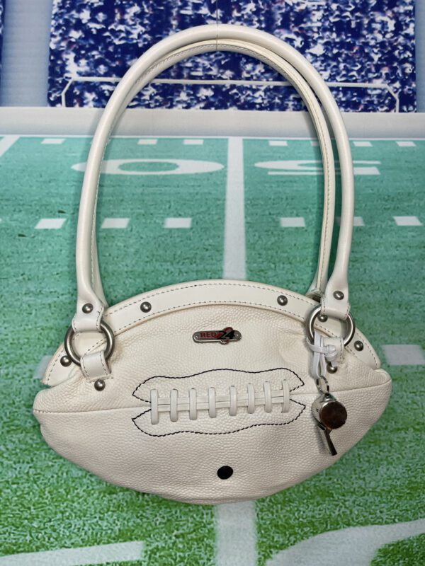 Slim White Football Purse